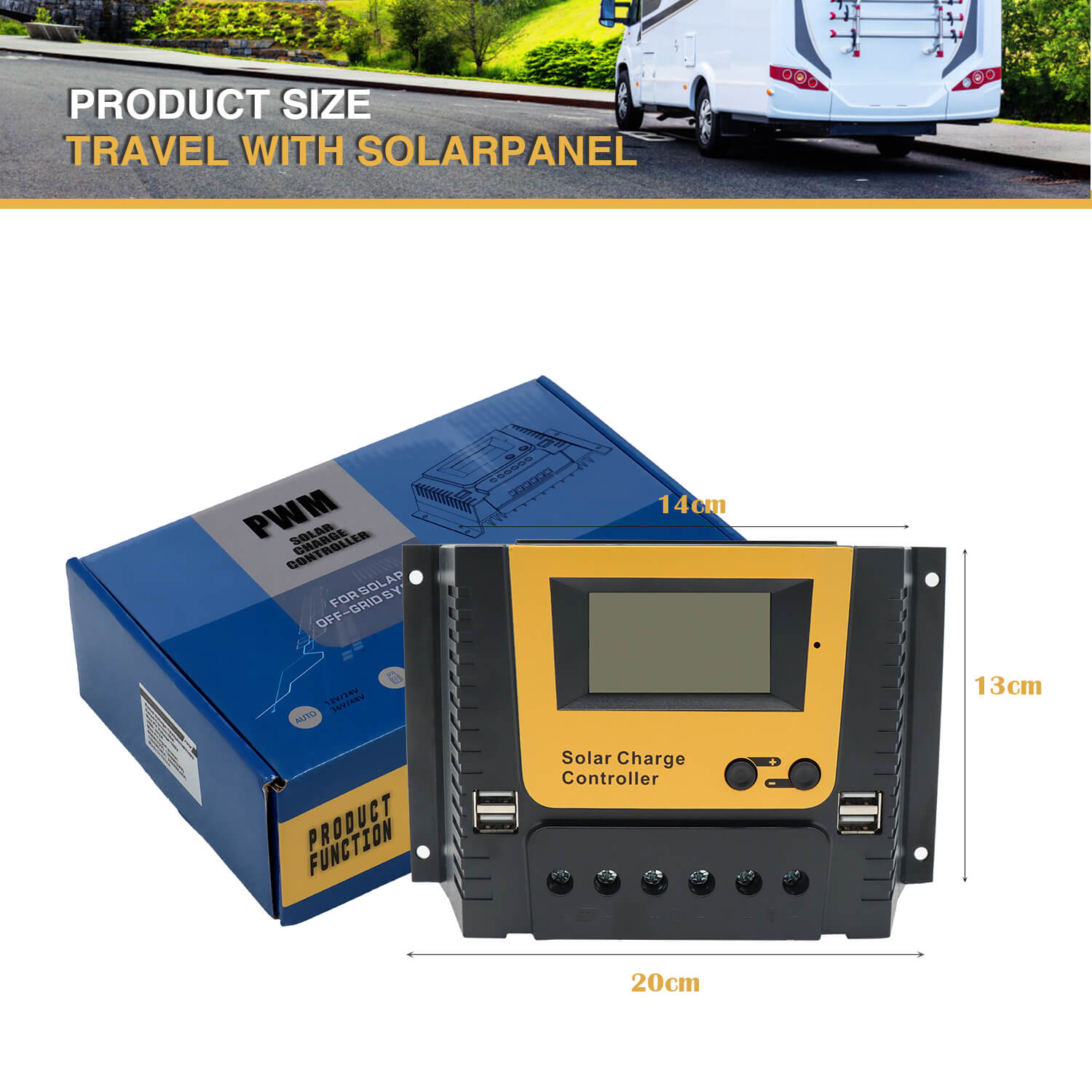 Xinpuguang 40A 12V/24V PWM Solar Charge Controller