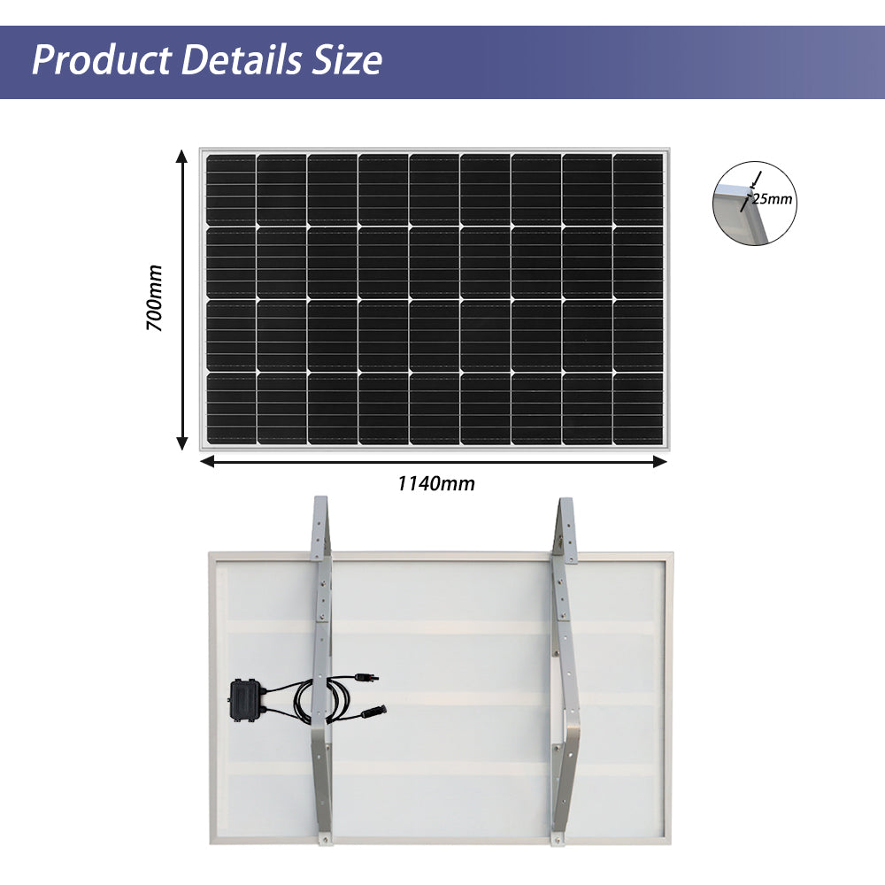 Xinpuguang 150 Watt 12 Volt Solar Panel with Mounting bracket